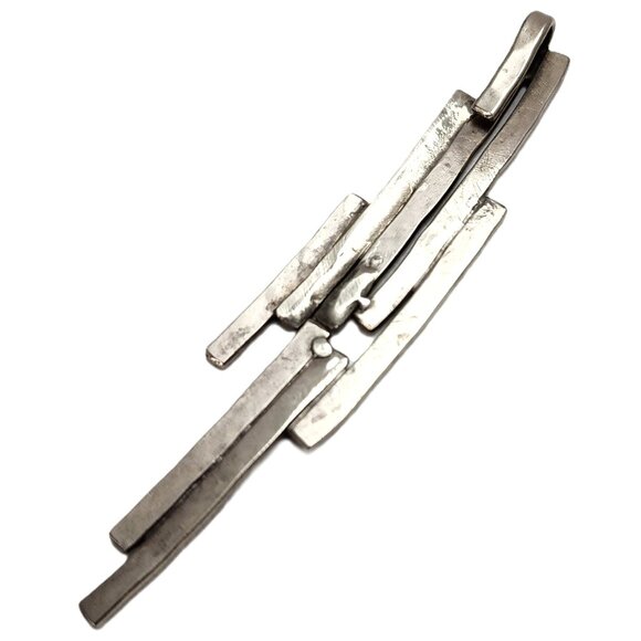 RARE Vintage Large Verticle Silver Struts Sterling Silver Pendant 3.25" x.75” - Picture 3 of 4